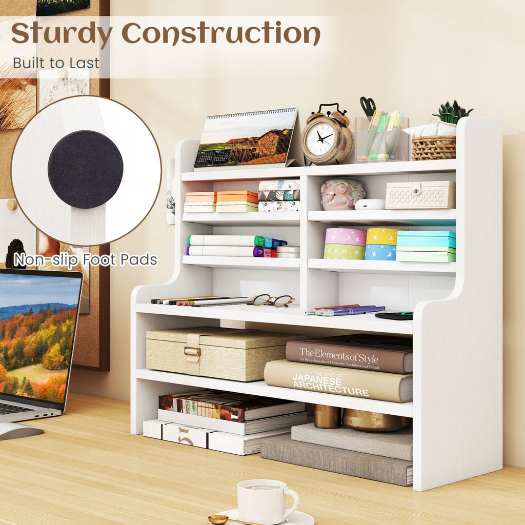 6-Tier Storage Rack with Removable Shelves - White
