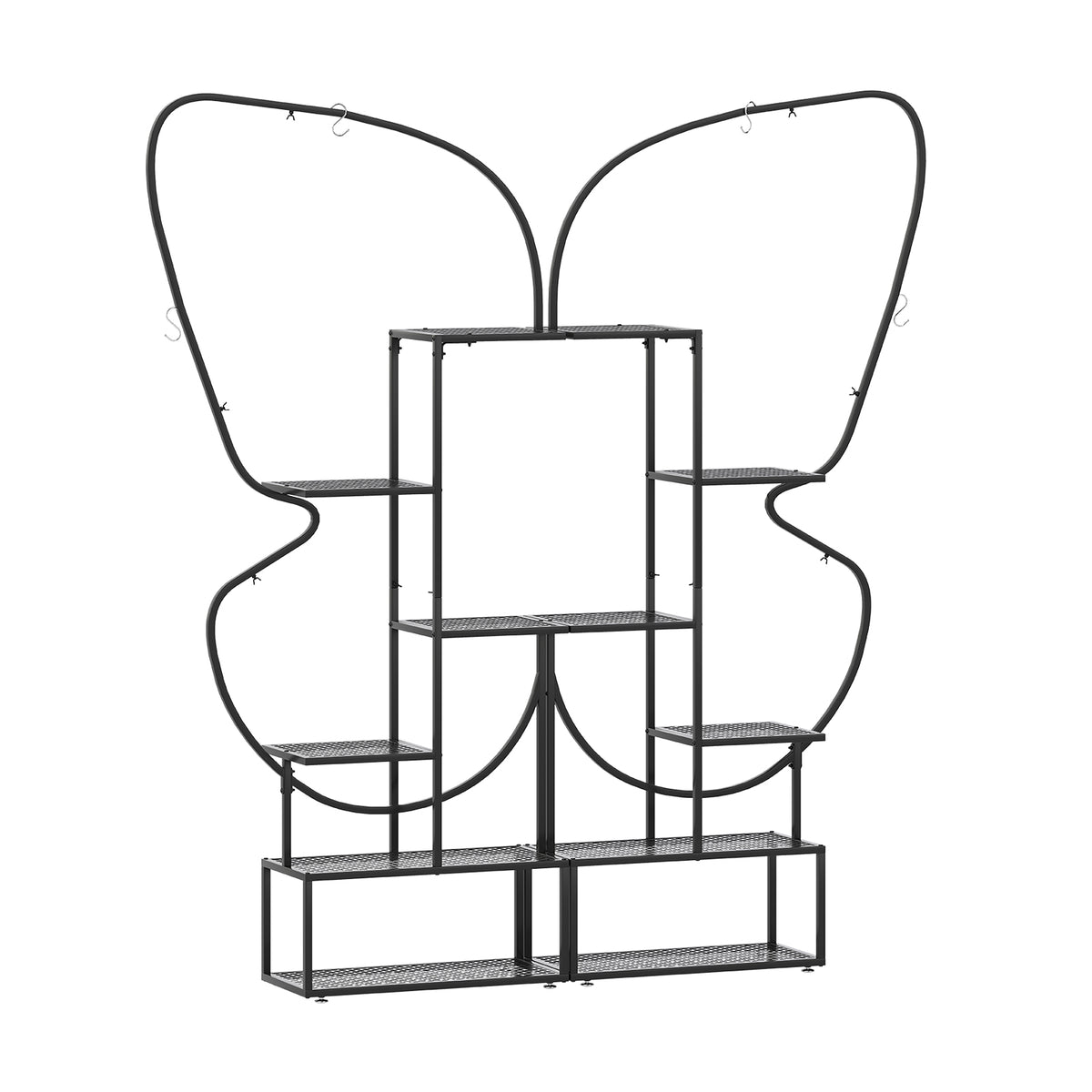 Metal Plant Stand with Butterfly Shape - Black