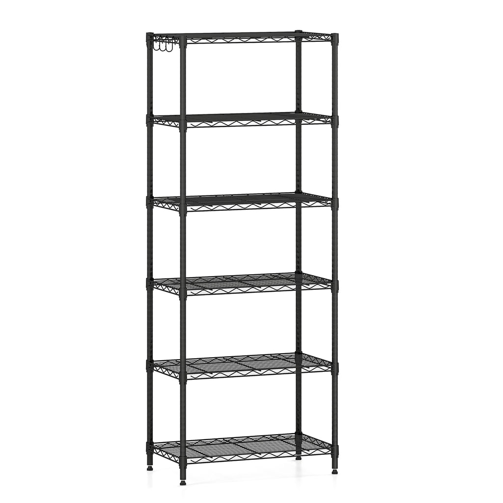 4-Tier Metal Storage Shelving Unit - Set of 2, Black