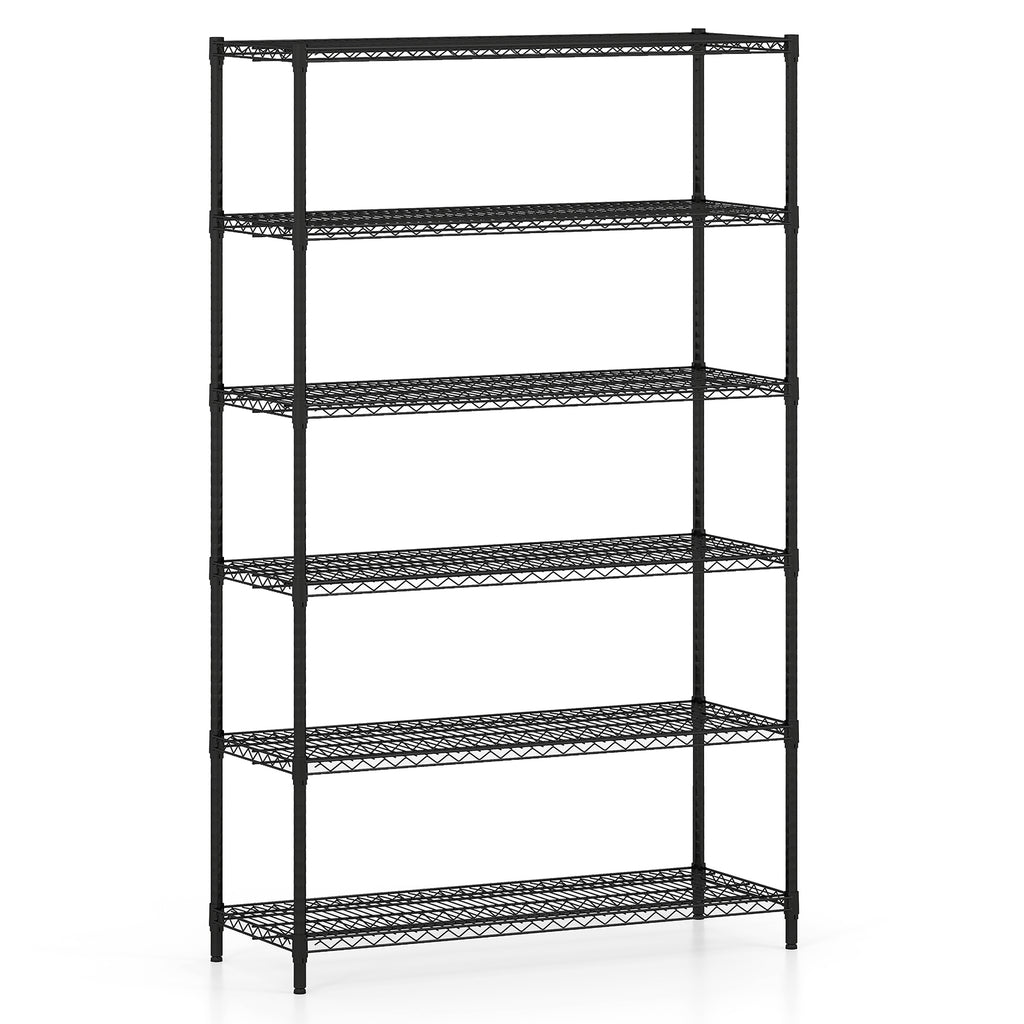 6-Tier Metal Storage Shelving Unit with V-Shaped Wire Rack for Home