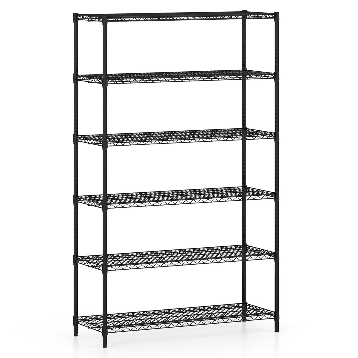 6-Tier Metal Storage Shelving Unit with V-Shaped Wire Rack for Home