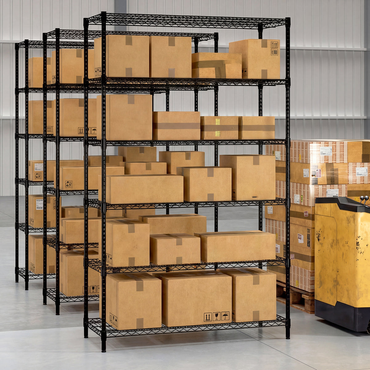 6-Tier Metal Storage Shelving Unit Set of 2 Adjustable Utility Shelf