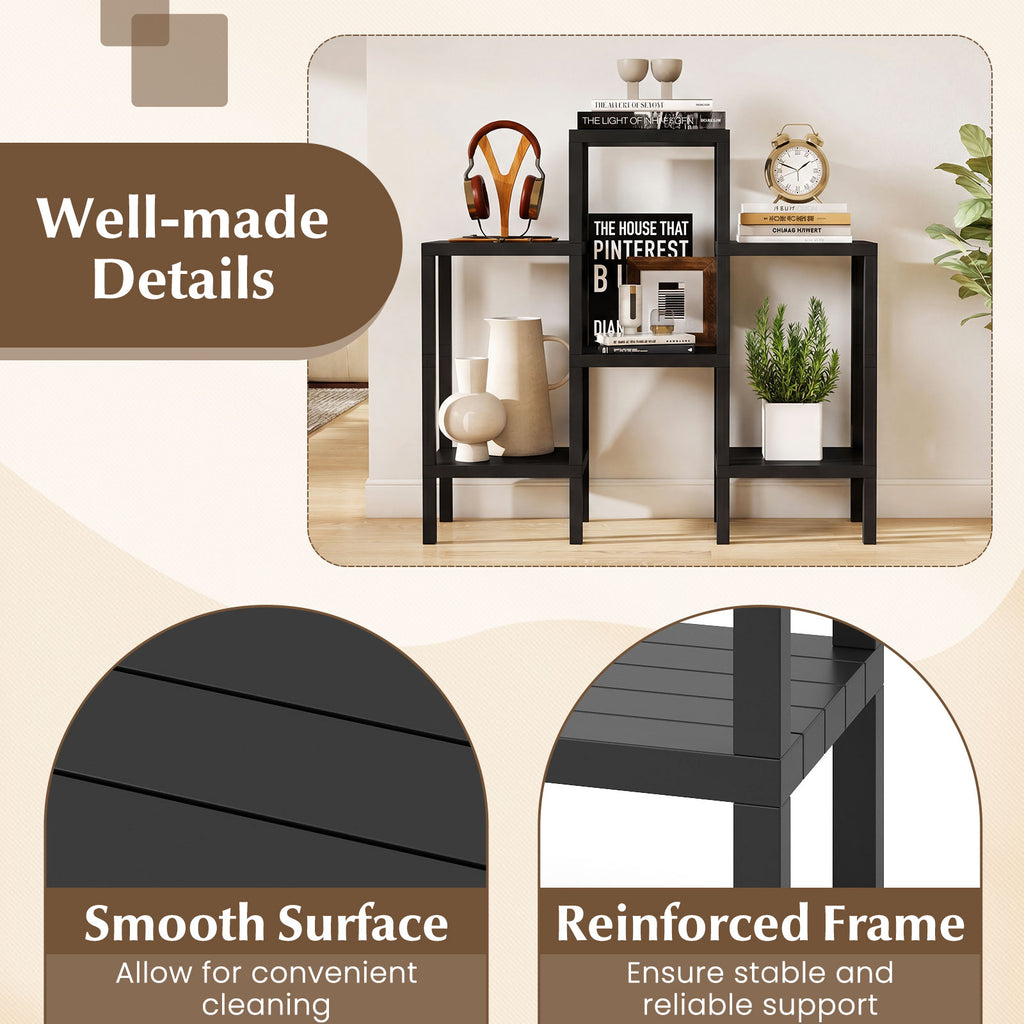 6-Tier Plastic Modular Storage Shelves for Living Room and Kitchen