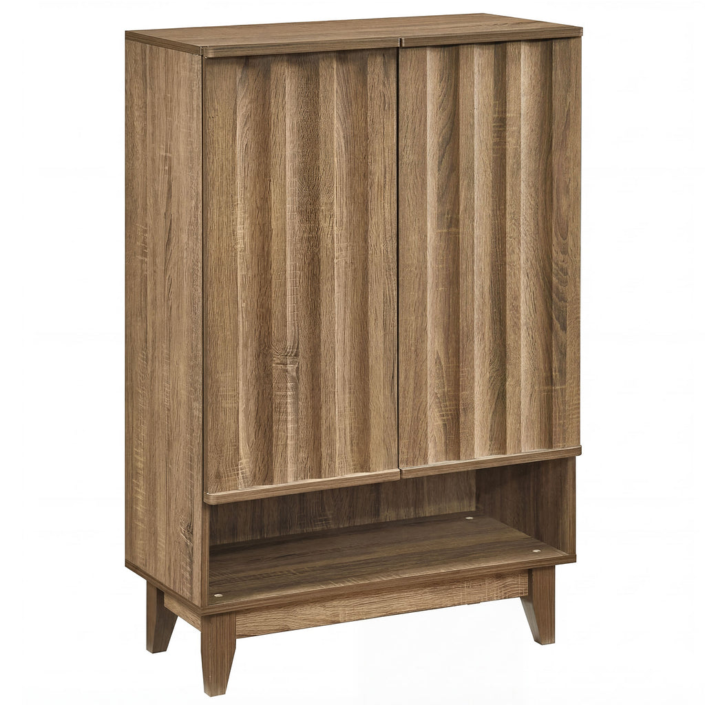 6-Tier Shoe Storage Organizer with 2 Fluted Doors