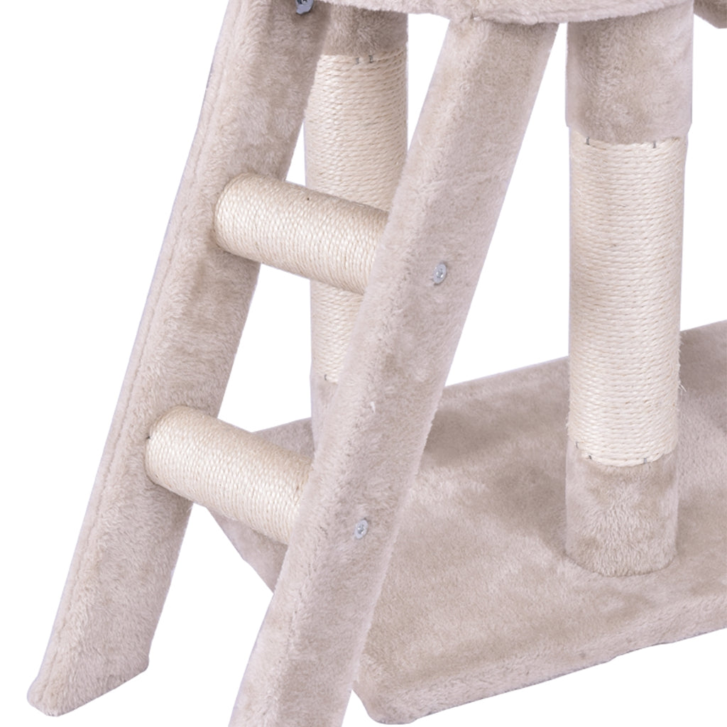 56 Inch Condo Cat Tree with Scratching Posts and Play Area - Costway