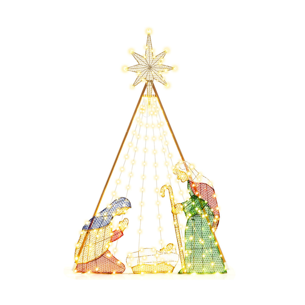 6 Ft Lighted Nativity Scene with 240 LED Lights & 3.6 x 1 x 6 ft Variation