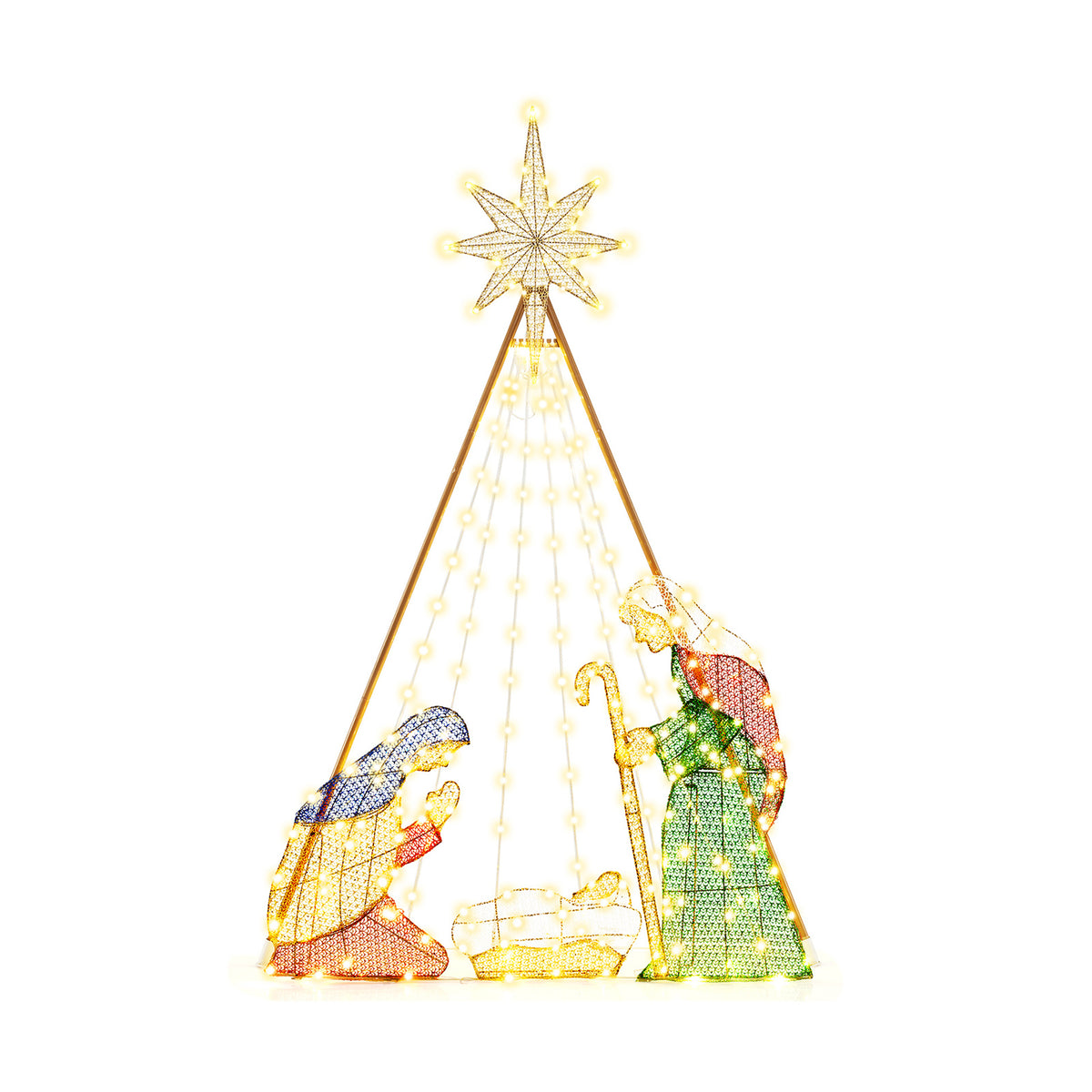6 Ft Lighted Nativity Scene with 240 LED Lights & 3.6 x 1 x 6 ft Variation