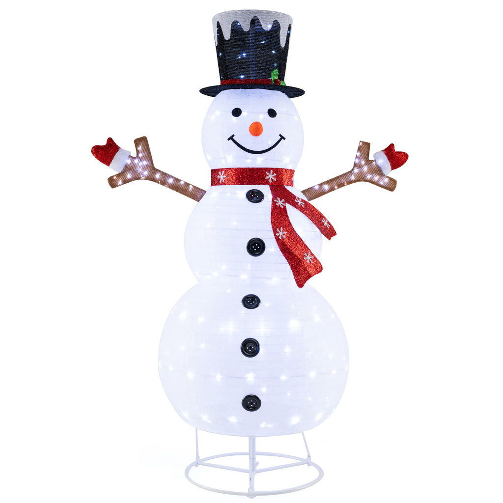 Pre-Lit Snowman Christmas Decoration with 180 Cold White LED Lights