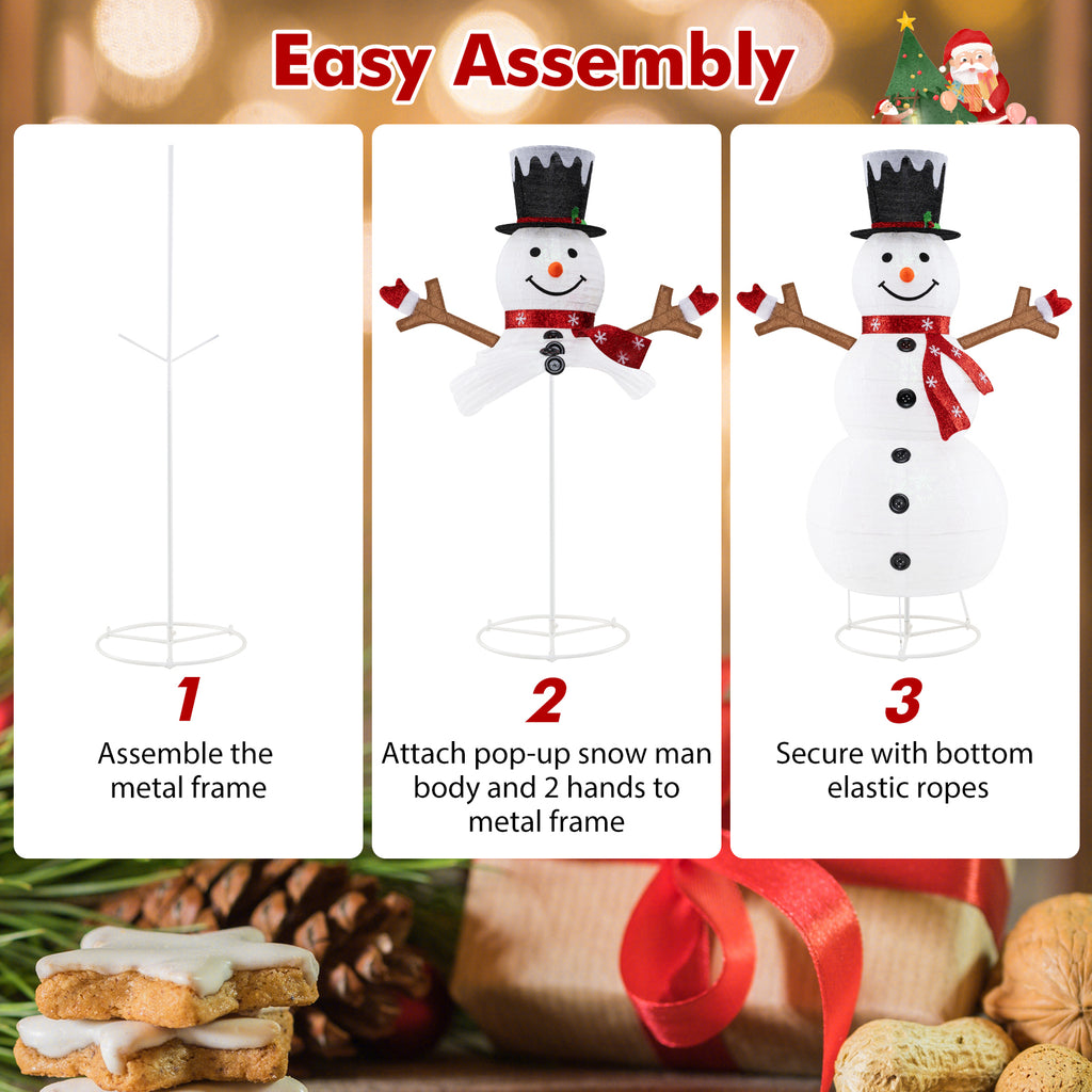 Pre-Lit Snowman Christmas Decoration with 180 Cold White LED Lights