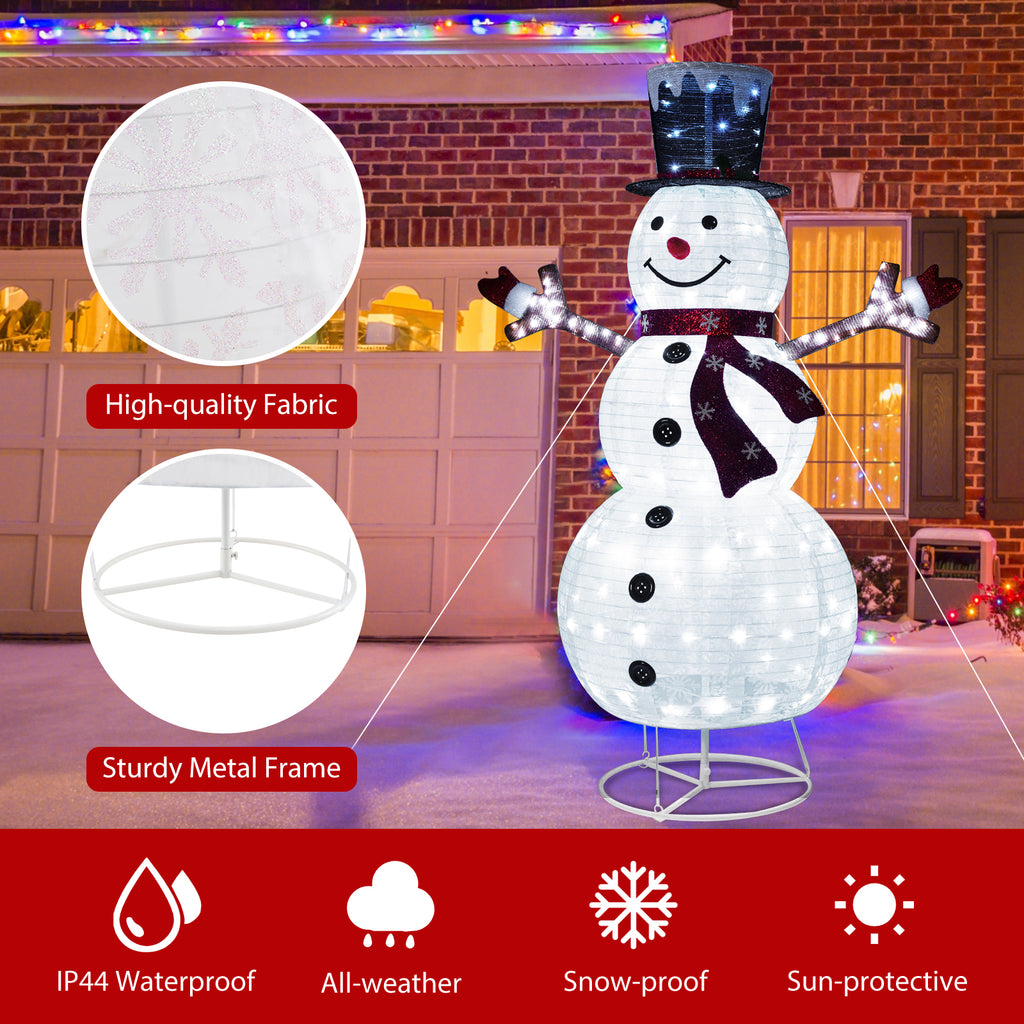 Pre-Lit Snowman Christmas Decoration with 180 Cold White LED Lights