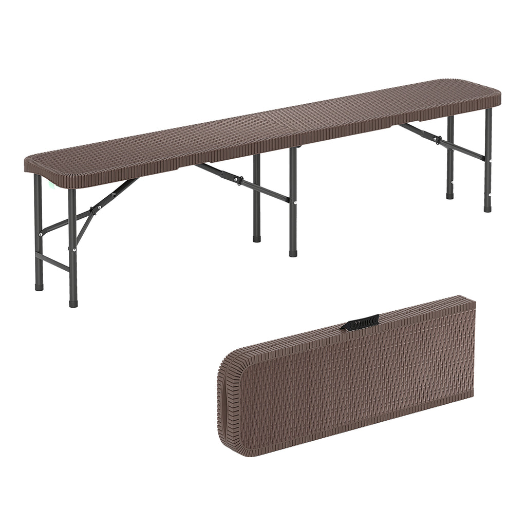 6 ft Plastic Folding Bench with 1320 LBS Capacity and Handle