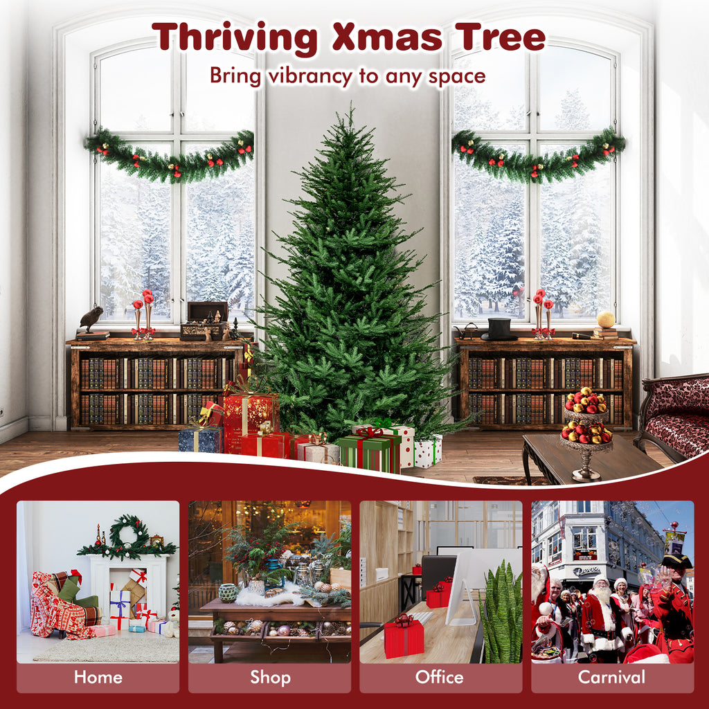 6/7 Feet Pre-lit Christmas Tree with 280 Warm White LED Lights & 8 Lighting Modes