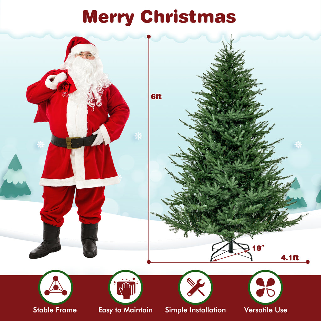 6/7 Feet Pre-lit Christmas Tree with 280 Warm White LED Lights & 8 Lighting Modes