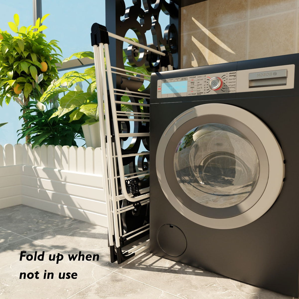 Portable Clothes Drying Rack with Shoe Rack - Adjustable