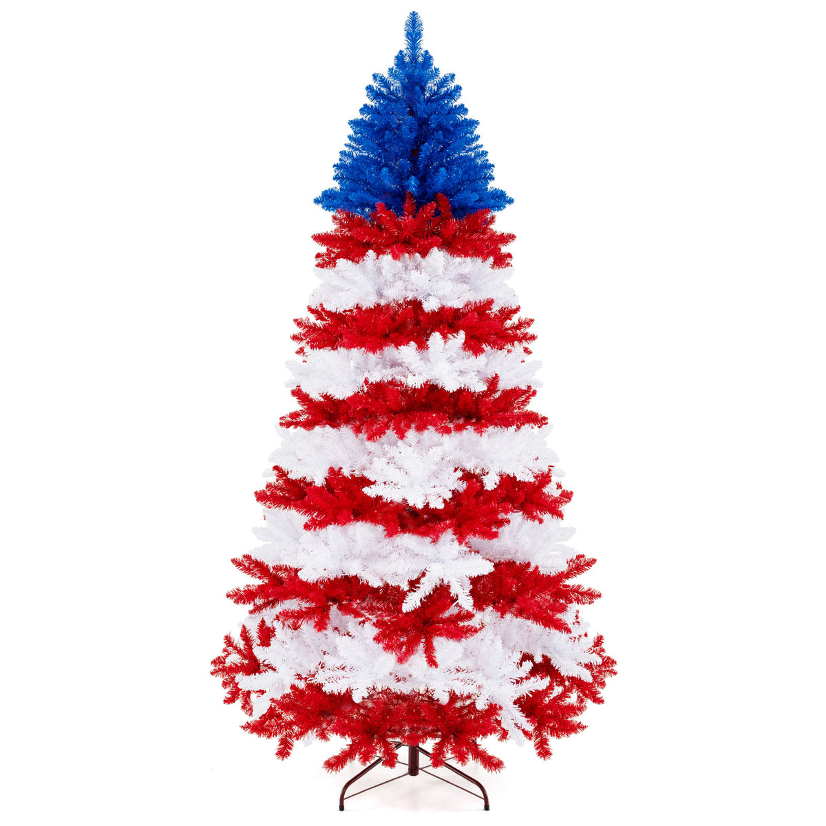 7.5Ft Artificial Christmas Tree with Warm White LED Lights - Full & Flame-Retardant