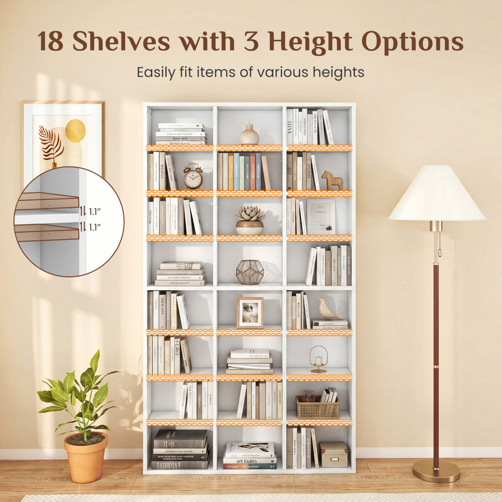 70 Inch Tall Bookshelf 24 Cube Storage Organizer with Adjustable