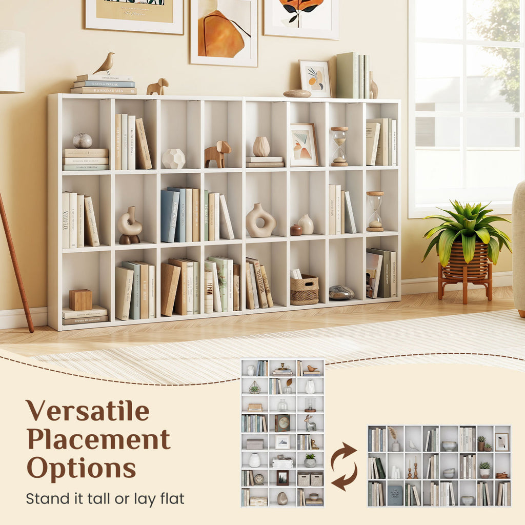 70 Inch Tall Bookshelf 24 Cube Storage Organizer with Adjustable