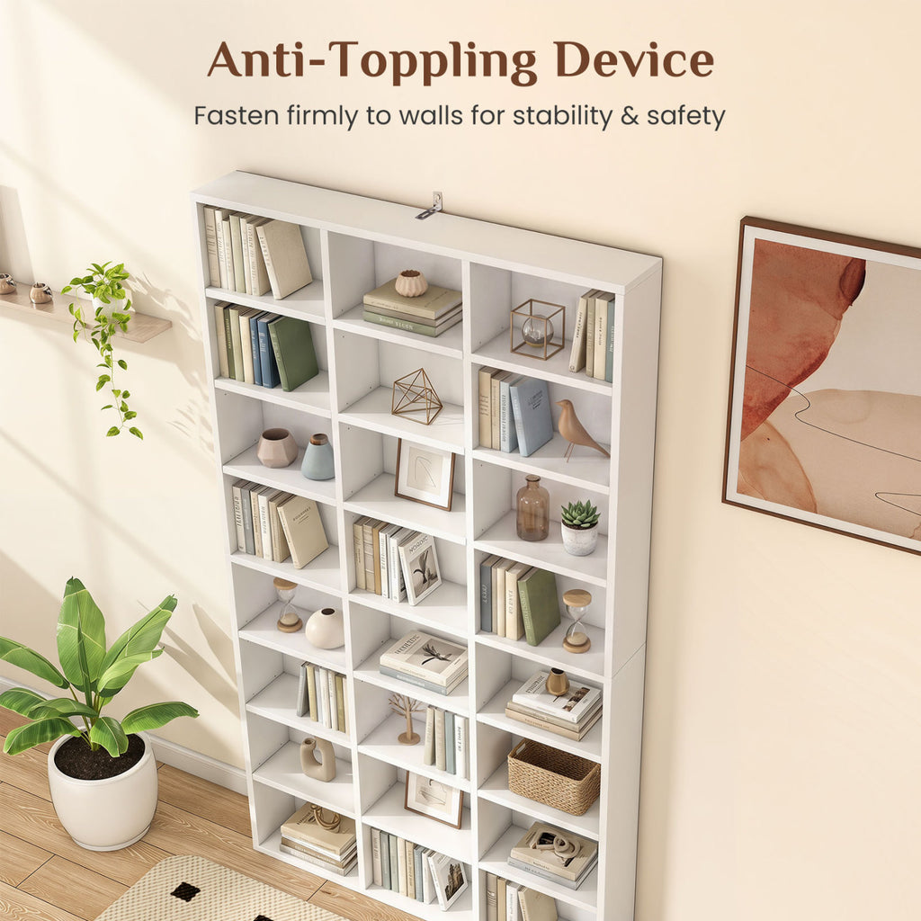 70 Inch Tall Bookshelf 24 Cube Storage Organizer with Adjustable