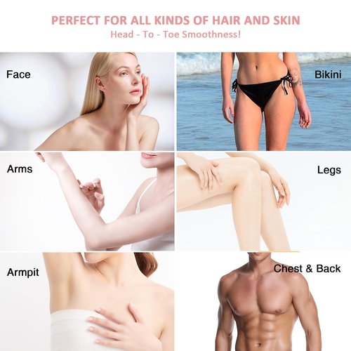 Waxing Kit -Digital Wax Warmer Machine for Hair Removal with 4 Packs of Hard Wax Beads & Silicone Pot for Full Body, Legs, Face, Eyebrows, Bikini, Brazilian at Home Waxing Kit for Women Men