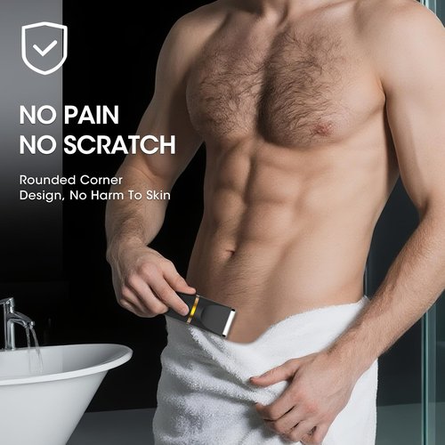 Zesuti Manscape Body Hair Trimmer for Men: Pubic Hair Trimmer, 3 in 1 Versatile Electric Shaver for Groin,Face,Beard,Nose,Waterproof Body Groomer with Ceramic Blades, Mens Gifts
