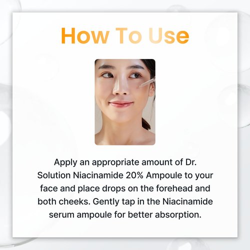 CU Dr. Solution Niacinamide 20% Vitamin C Ampoule – CUSKIN Korean Skin Care with Niacinamide, Glutathione, Hyaluronic Acid, Adenosine, Panthenol for Skin Elasticity and Moisturizing, 30g (1.01 Fl. Oz)