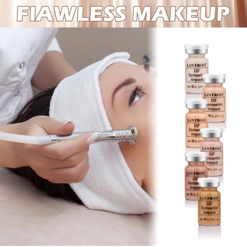 BB Facial Glow Serum Starter Kit Hyaluronic Acid Essence Foundation Skin Care Kit 0.27oz 12 Vials, Combined With Niacinamide and Peptides To Brighten Skin Tone Anti-Aging Foundation 6-Color Mix Pack