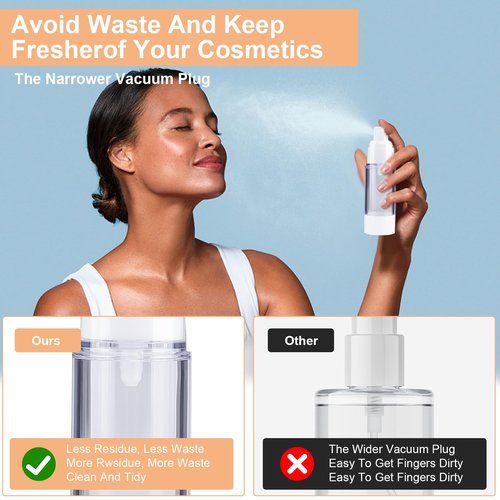 KOUWICH 20 Pack Airless Pump Jars Set, 3.34/1.7/1/0.5/oz Refillable Travel Size Containers, Gold Travel Bottles Empty Lotion Container, Glass Jars for Toiletries Moisturizer Container