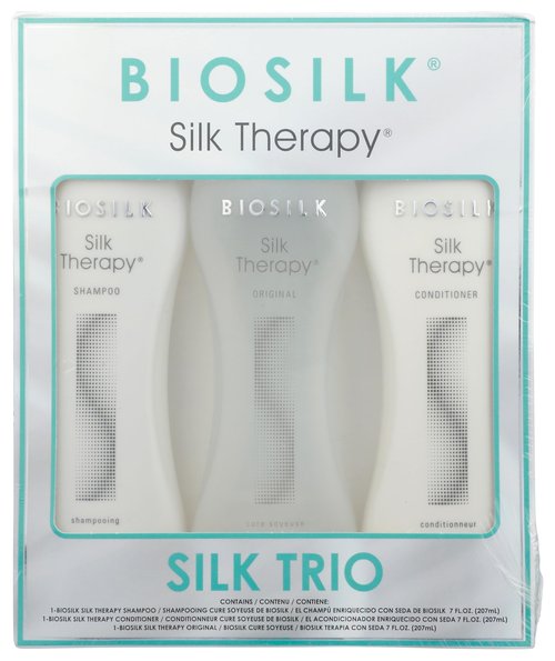 Biosilk Silk Therapy Trio Unisex Shampoo, Conditioner, and Original Treatment 7 oz 3 Pc