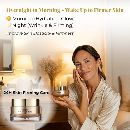 BMBCO 24K Gold Firming Cream – Hydrating Korean Moisturizer with Collagen & Hyaluronic Acid | Improves Elasticity & Visible Radiance | For Face, Neck & Eyes – 50ml