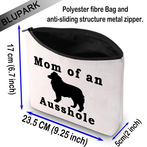 BLUPARK Australian Shepherd Lover Gift Mom of an Ausshole Makeup Bag for Australian Shepherd Owner (Mom of an Ausshole)