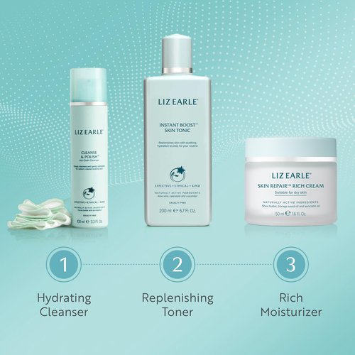 Liz Earle Skin Repair Rich Face Cream - Hydration Boosting Face Moisturizer with a Luxurious Cream Texture - Leaves Skin Feeling Soothed & Comforted (50 ml)