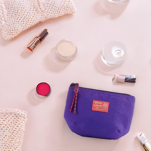 Rough Enough Small Cosmetic Bag for Purse Travel Makeup Bag for Women Girls with Zipper Toiletry Pouch Case Organizer Essentials Accessories Purple