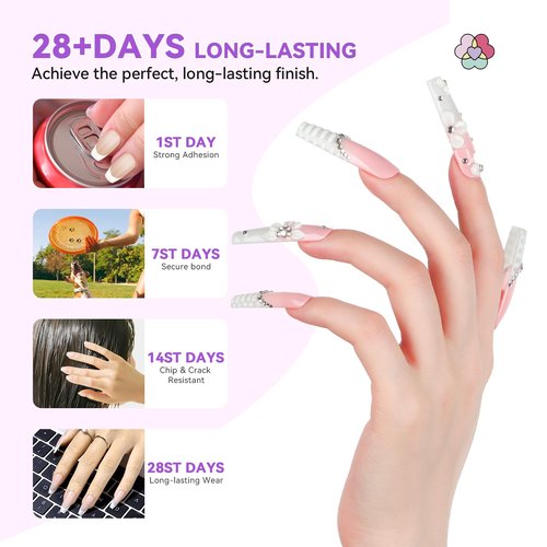 SAVILAND Acrylic Nail Kit: Professional Nails Kit Set Clear White Pink Acrylic Powder and Liquid Set with U V Nail Lamp Nail Remover for DIY Home Use
