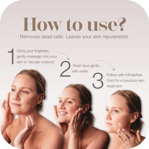 InfiniteAloe réparneu Skin Polish, Face Neck and Chest Microdermabrasion Polish for Rejuvenated Facial Skin - 1.7oz