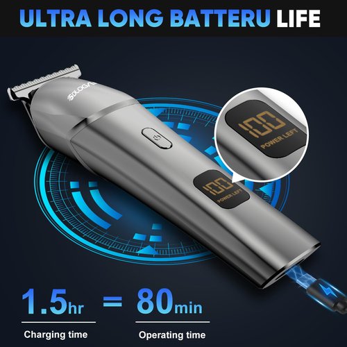 Electric Beard Trimmer for Men: 12-in-1 Professional Barber Hair Clippers - Cordless Grooming Kit - Turbo Speed & Precision Blades