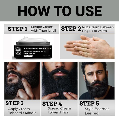 Para Barba, Estimulante De Barba, Beard Balm for Men, Crecimiento De Barba Para Hombre, Mustache Wax, Bálsamo Para Barba, Original Moisturizes & Strengthens Para Crecer La Barba Rapido Beard (1 PCS)