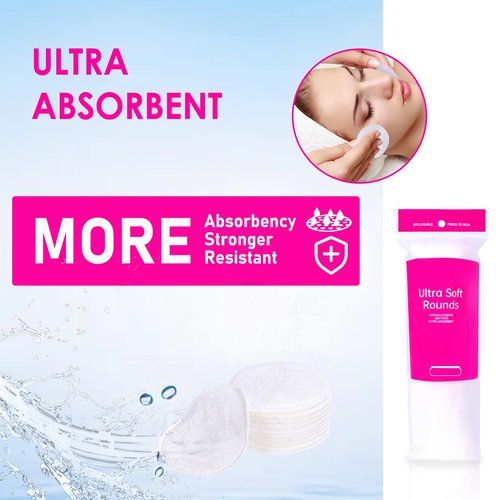 2000 PCS Ultra Soft Cotton Rounds, White, Double-Layered, Hypoallergenic, Lint-Free, 20 Pack with 100 Count Each, Premium Facial Cleansing Pads for Makeup Removal