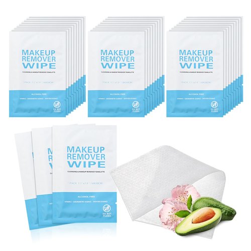 Makeup Remover Wet Wipes Individually Wrapped, 200 Pack Individual Wet Wipes, Clean Face Quickly, Wet Wipes Bulk for Makeup, Perfect for Travel, Hotel, Large Parties