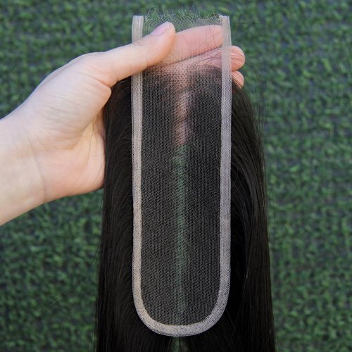KRN 2x6 HD Lace Closure, 0.10mm Ultra-thin Invisible Real HD Lace Closure with Long Deep Middle Part Brazilian Virgin Human Hair 2x6 Closure Pre-Plucked with Baby Hair Natural Color 16 Inch