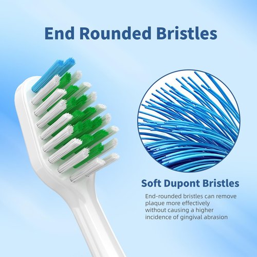 Replacement Toothbrush Heads for Waterpik Complete Care 5.0/9.0 (CC-01/WP-861), with Covers, 10 Count, White