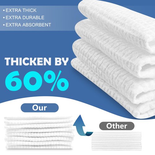 Thick Disposable Face Towels, 100% Cotton Biodegradable Facial Wipes, Ultra Soft Face Towels for Drying, Face Towelettes Disposable Multi-Purpose for Cleansing, Skincare and Makeup Remover, 80 Count