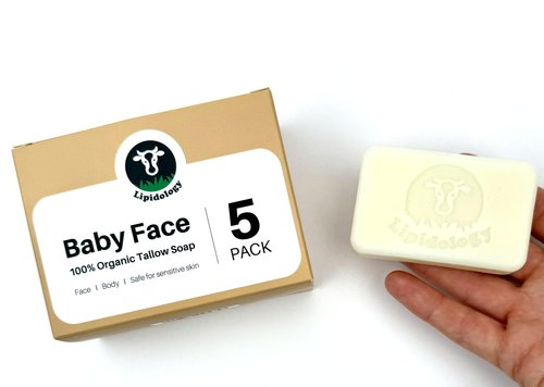 Unscented Tallow Soap, 5 PACK, 300 g - by Lipidology