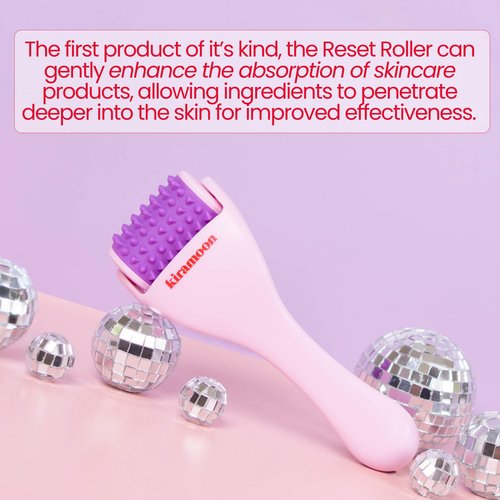 Kiramoon Reset Roller to Boost Skincare Absorption, Reduce Puffiness, Relax Jaw Muscles, and Promote Collagen. Anti-Aging and Relaxing Silicone, Gifts for Her