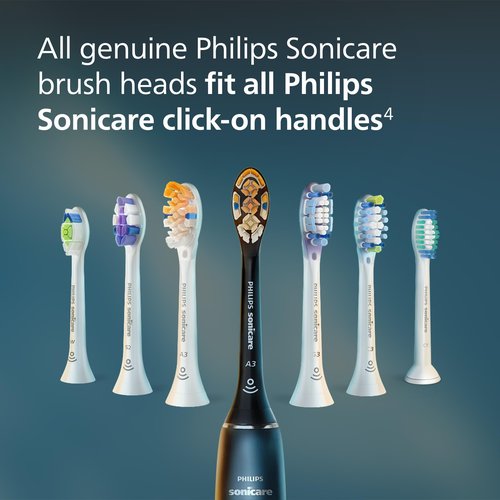 Philips Sonicare C1 SimplyClean - Genuine Replacement Electric Toothbrush Heads, White, 4 Pack One Year Supply, HX6014/65
