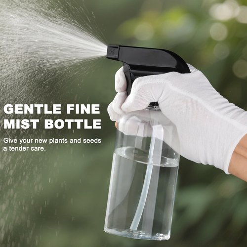Aurnoet Spray Bottle for Plant - 12.85oz/380ml Fine Mister Plastic Empty Spray Bottles, Clear Water Spray Bottle for Plants, Hair, Cleaning - BPA Free - Leak Proof