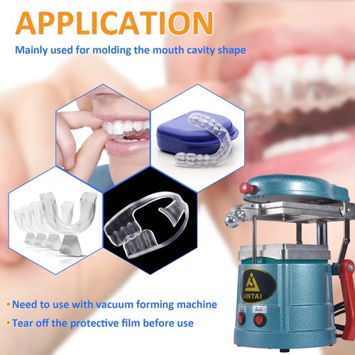 ANNWAH 15Pcs Dental Vacuum Forming Splint Sheets, Thermoforming Materials for Vacuum Forming Machine 5'' x 5''(Hard,1.5mm)