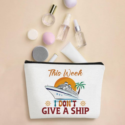 SEAOYOZO Cruise Ship Makeup Bag - 4 Pcs Cruise Accessories Zipper Pouch Cosmetic Bags Cruise Travel Organizer Bag for Teen Girls Cruise Trip Gifts for Women Mom Best Friend IN MY CRUISE ERA