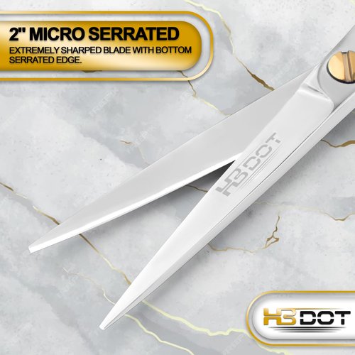HB DOT - Professional Mustache Scissors, 5 Inches Black Mustache Beard Scissors, German Stainless Steel Beard Scissors for Men with Case, 2 Combs (Silver Shine)