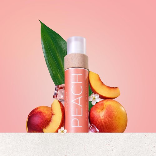 COCOSOLIS PEACH Tanning Accelerator - Organic Tanning Oil with Vitamin E & Peach Fragrance for Fast Intense Tan - Tanning Enhancer for Rich Tan - Nourishing Body Lotion