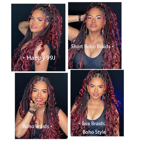 Burgundy Human Braiding Hair 18 Inch 100 g 2 Bundle Deep Water Wave Bulk Human Hair for Braiding Curly Human Hair for Boho Braids Wet and Wavy Human Hair Extensions No Weft Micro Braiding Hair